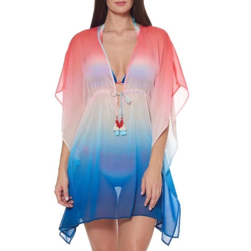 BLEU ROD BEATTIE Chiffon Kaftan Swim Cover-Up